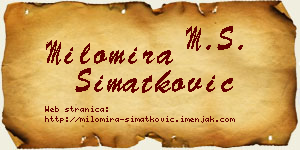 Milomira Simatković vizit kartica